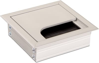 SOTECH kabelwartel CAVO 80 x 80 mm vierkant uit aluminium zilver geanodiseerd EV1 Kabelwartel