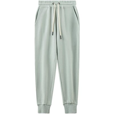 360G Zwaar Gewicht Mannen en Vrouwen Morandi Haze Muntblauw Groen Kleine Voeten Dikke Puur Katoen Joggingbroek Sportbroek XXXL white