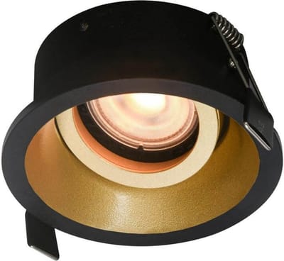 Artdelight Inbouwspot Roura Zwart-Goud GU10 Rond 1 Lichts