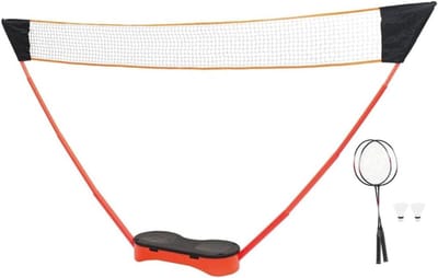 Badmintonset - Outdoor spel - Familieplezier - Snelle opbouw - 292 cm breed - Oranje zwart rood