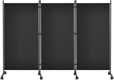 Innovastore Kamerschermen - Scheidingswand - Vrijstaande Privacy Schermen - Paravan - Afscheidingswand - 259x182.8cm - Zwart