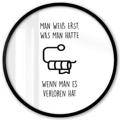 Poster in lijst Rond - Fotolijst 40x40 cm - Posters - Quotes - Wit - WC papier - Humor - Ronde posterlijst zwart - Decoratie - Wanddecoratie woonkamer - Muurdecoratie slaapkamer