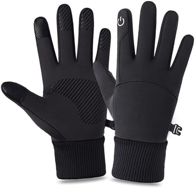 Dailygoods- Winterhandschoenen Winddicht - Antislip - Touchscreen - Warm - Zwart - Maat M - Siliconen/Stof - Handschoenen