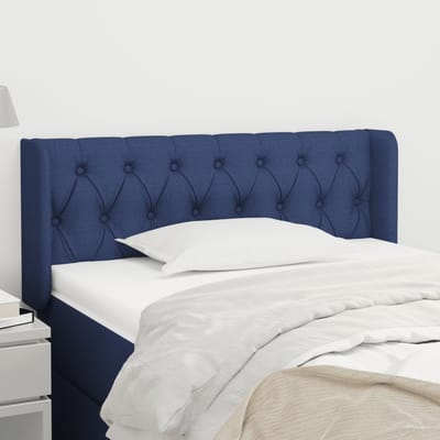 vidaXL - Hoofdbord - met - randen - 103x16x78/88 - cm - stof - blauw