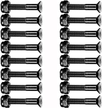EGoods - Skateboard Longboard Hardware Set voor Vervanging Zwart - 16 stuks - Skateboard Schroeven Truck Schroeven Moeren