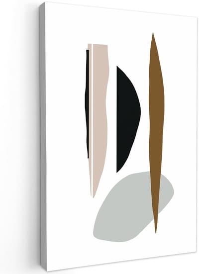 Dailygoods- Canvas Schilderij 20x30 cm - Wanddecoratie Woonkamer - Wanddecoratie Slaapkamer - Houten Frame - Abstract Design - Horizontaal Georiënteerd