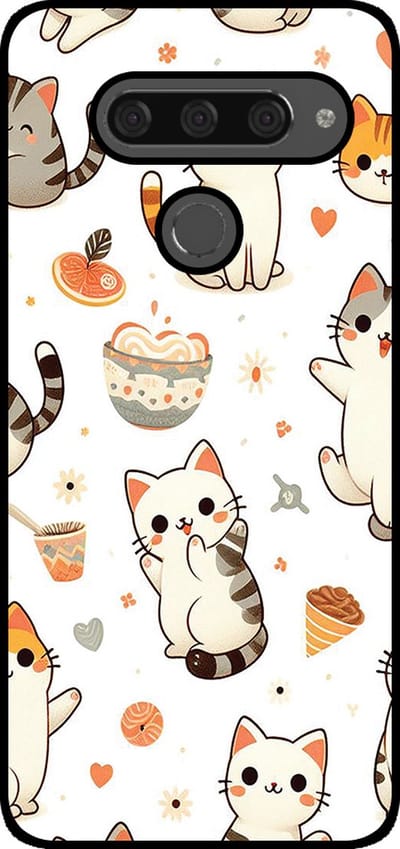 Smartphonica Telefoonhoesje Geschikt voor LG V40 met katten opdruk - TPU backcover case cat design geschikt voor LG V40