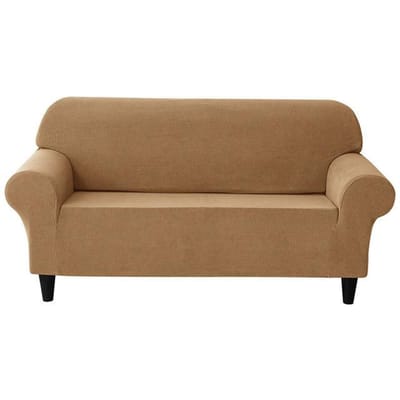 Housse de canapé de Style européen 1/2/3 places, housse de canapé extensible en tissu Jacquard pour salon, protection de meubles de canapé élastique 1 seater (85-135cm) café clair