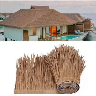 Rieten Dakshingle - Kunststro Tegels - Tuin Decoratie - Onderhoudsvrij Uiterlijk - 50cm Breed - Natuurlijk Gras