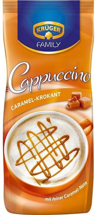 KRÜGER Family Cappuccino Caramel-Krokant - fluweelzachte karamelsmaak - 12 x 500G