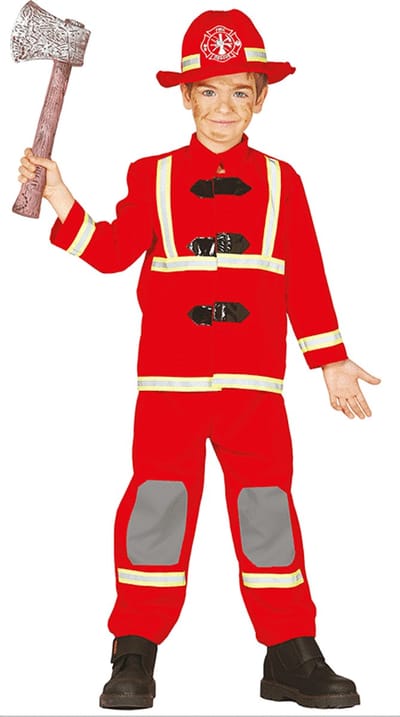 Fiestas Guirca - Kostuum Brandweerman kind 10-12 jaar - Carnavalskleding - Carnaval - carnavalskleding 2027 - Carnaval kostuum
