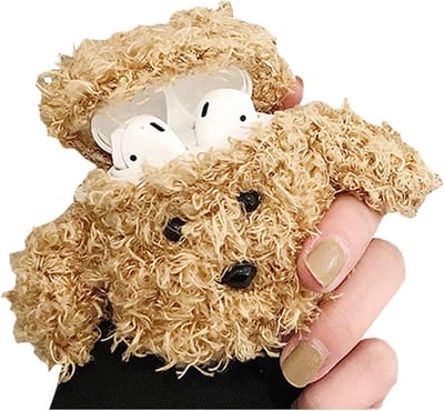 Pluche Teddy Hoesje voor AirPods Pro 3e Generatie - Zacht en Schattig Cartoon Ontwerp