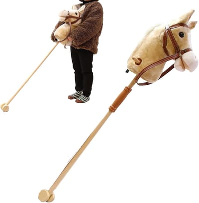 Stokpaard Met Geluid - Knuffel Hobbypaard - Rolspel Binnen - Vrolijk Cowboylied - 100cm Lengte