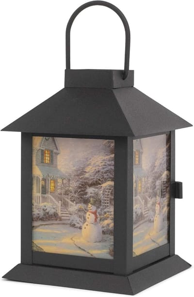 Decoratieve Lantaarn - Sfeerverlichting Buiten - Huis Verfraaien - Met Timer - 6 x 4 Inch - Zwart