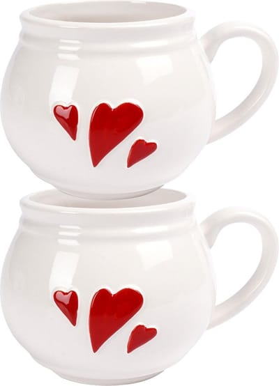 Mokken Keramiek HART 430 ml 2 stuks - Set - Bekers - Koffiebekers - Kopjes - Koffiemok