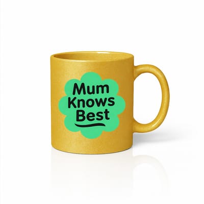 Luxe Mum Knows Best Gouden Mok - Metallic Goud Moederdag Cadeau - Elegante Groene Bloem Quote