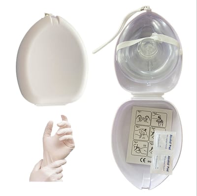 Beademingshulpmiddel | Beademingsmasker in pocketmask | Kiss of Life | Reanimatiemasker | Wit