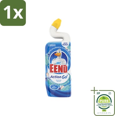 1 x WC Eend - Action Gel Marine Wave - Toiletreiniger - Zeegeur & Diepe Reiniging - 750 ml - Toilet Schoonmaak - Toilet Reiniger - Wc Reiniger - Wc Gel - Zeelucht Geur