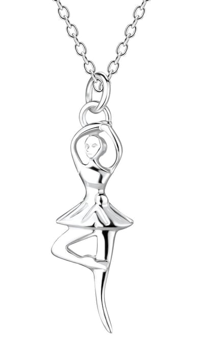 Joy|S - Zilveren ballerina hanger met ketting - ketting 45 cm - sterling zilver 925