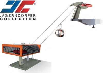 Jägerndorfer - 84380 Kabelbaan D-Line Grijs Oranje Miniatuur Model - 1:32 - Kerstdorp