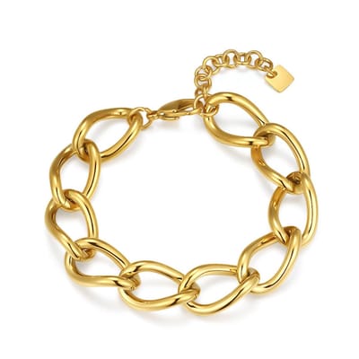 Twice As Nice Armband in goudkleurig edelstaal, schakel Goudkleurig 17cm+3cm