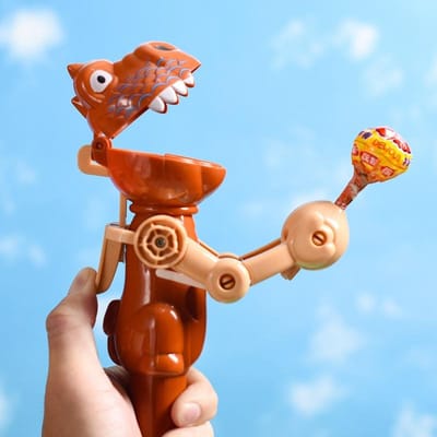 Jouet sucette dinosaure, objet amusant pour chat star d'Internet, robot télescopique mangeur de bonbons