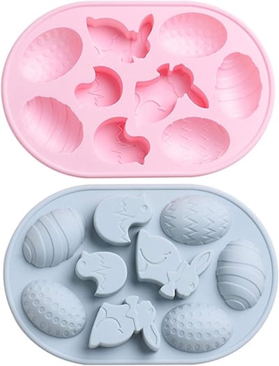 Set van 2 Pasen Eieren Bakvormen - Silicone Mallen voor Cake, Chocolade en Zeep in Konijn Vorm - Hittebestendige Decoratie voor Pasen