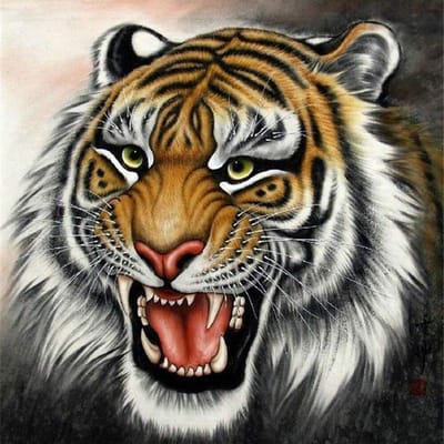 Tijger Diamantschilderij Volledige Boor Afbeelding Strass Diamant Borduurwerk Dierpatroon Huisdecoratie 30x30CM brown