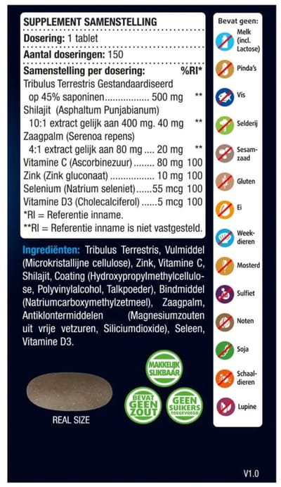Lucovitaal Testosteron Mannen Support - 2 x 150 tabletten - Voordeelverpakking