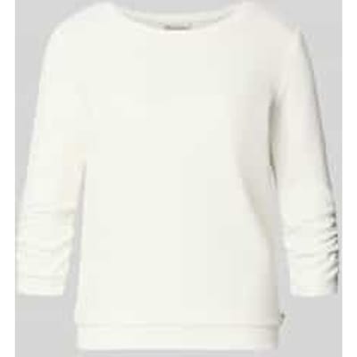 Tom Tailor Denim - Fitted sweatshirt met ruches - Maat XS - off white