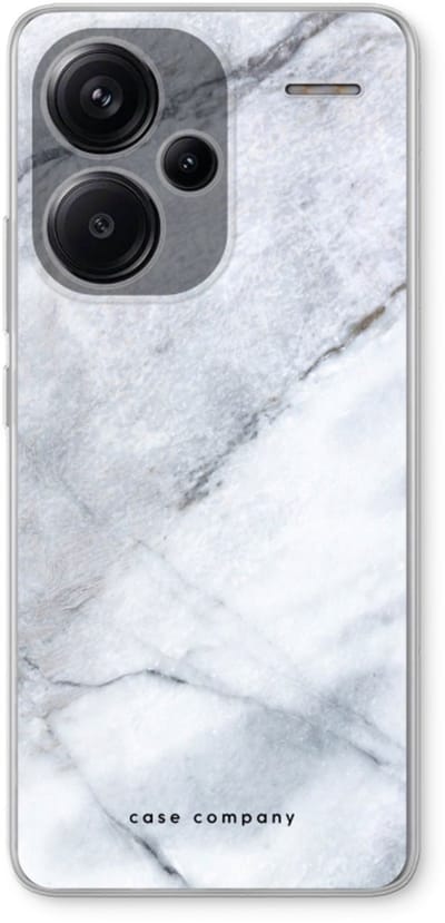 Case Company® - Hoesje geschikt voor Xiaomi Redmi Note 13 Pro plus hoesje - Witte marmer - Soft Cover Telefoonhoesje - Bescherming aan alle Kanten en Schermrand