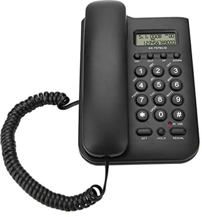 Dailygoody - Vaste telefoonlijn - Bureautelefoon - Voor thuis en kantoor - Zwart - Wandtelefoon - Dubbel systeem - Geschikt voor hotel en kantoor