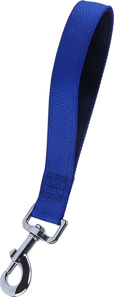 Nobleza Hondenriem Korthouder - 25 cm - Korte Hondenriem - Stevige RVS Musketonhaak - Grote Honden - Blauw