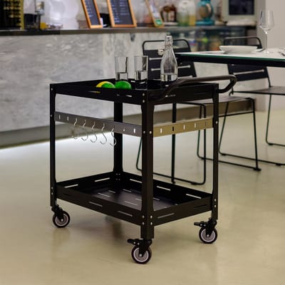 Serveerwagen Bard metalen outdoor trolley zwart casa.pro