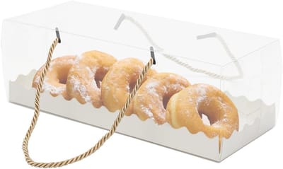 Transparante Taartbakjes - Cupcake Boxen Rechthoekig - Desserts Presenteren - Opvouwbaar Ruimtebesparend - 60 stuks - Transparant