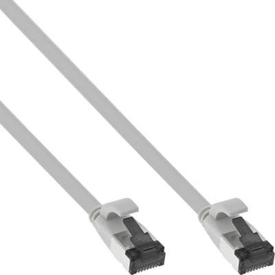 InLine® Patchkabel plat, U/FTP, Cat.8.1, TPE halogeenvrij, grijs, 0,3m