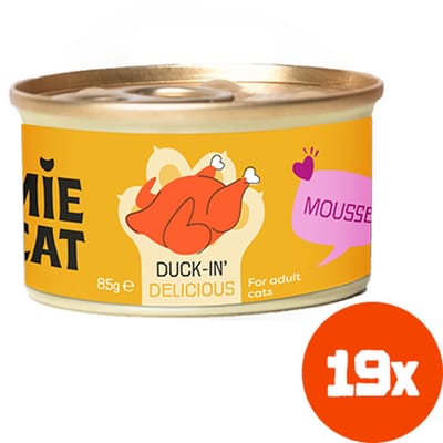 Tommie the Cat - 19 x 85gr - zijdezachte mousse eend - kattenvoer natvoer - voordeel verpakking - zonder suiker en graanvrij