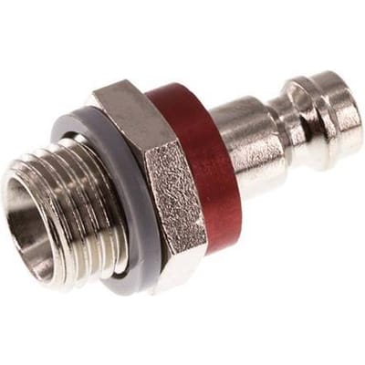 Vernikkeld Messing DN 5 Rood Luchtkoppeling Insteeknippel G 1/4 inch Buitendraad - CLP5-M-BN-RED-014
