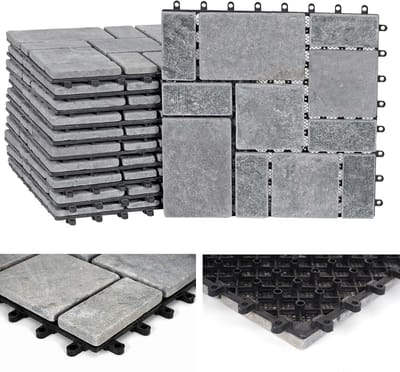 Natuurstenen Vloertegel 30x30 cm voor Balkon en Terras - Donkergrijs