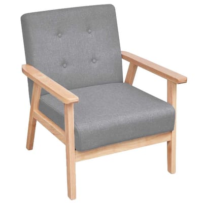 vidaXL - Fauteuil - stof - lichtgrijs