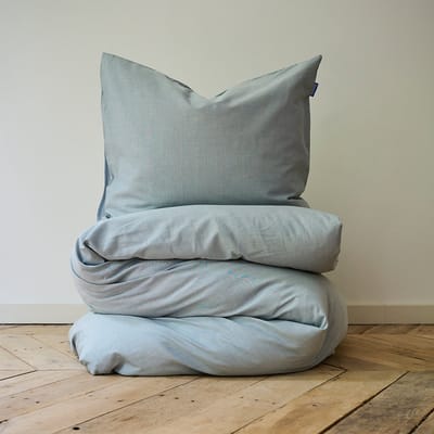 Auping Chambray sky Dekbedovertrek - Eenpersoons 140 x 220 cm - Biologisch katoen - Blauw