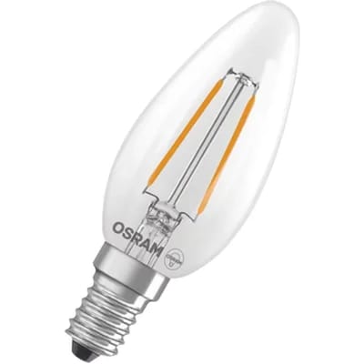 Osram Ledfilamentlamp Kaars Retrofit Classic B - D3,5cm - Warm Wit - E14 - 1,8w - 2 Stuks