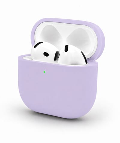 Enluxe Case geschikt voor Airpods 4 – Paars - Premium Siliconen Hoesje, Valbescherming & Spatwaterdicht, Draadloos Opladen Compatibel