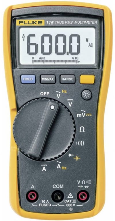 Fluke 115 Multimeter Kalibratie (ISO) Digitaal CAT III 600 V Weergave (counts): 6000