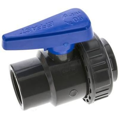 PVC 2-weg Kogelkraan Enkele Wartel Rp 1 1/2'' EPDM