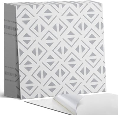 Coloray Plaktegels - Geometrie in vierkanten Zelfklevende Tegels - 20 cm x 20 cm - Grijs Plaktegels - 20 stuks - Vierkant PVC Tegels - Plaktegels Badkamer - Plaktegels Vloer - Vinyl Tegels Zelfklevend - Wandtegel Zelfklevend