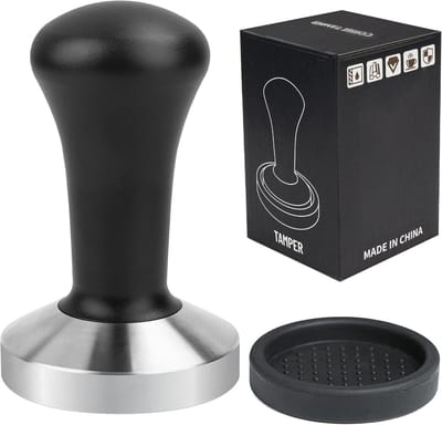Koffietamper - Espresso Stempel - Barista Werk - Roestvrij Staal - 58 mm - Zwart