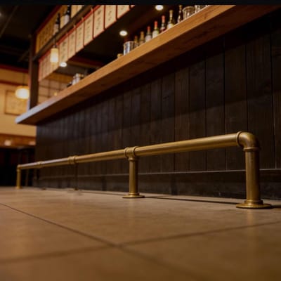 Voetensteun Bar - Voetenrail Bar - Bar Comfort - Extra Robuuste Constructie - 366 cm - Goud