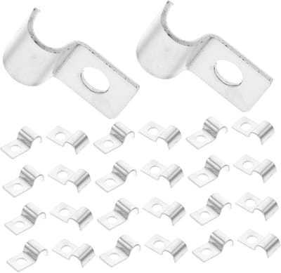 Set van 50 metalen buisklemmen, vaste slangklemmen, wandklemmen voor kabels en slangen, geschikt voor diameters van 6-7 mm, ideaal voor bevestiging en organisatie
