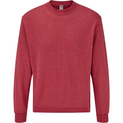 Fruit of the Loom Klassiek Heather Sweatshirt voor volwassenen (Rood)